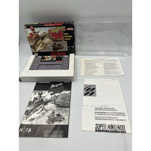 Super Black Bass Super Nintendo SNES Video Game Completewith Manual Tested Works - Picture 3 of 16